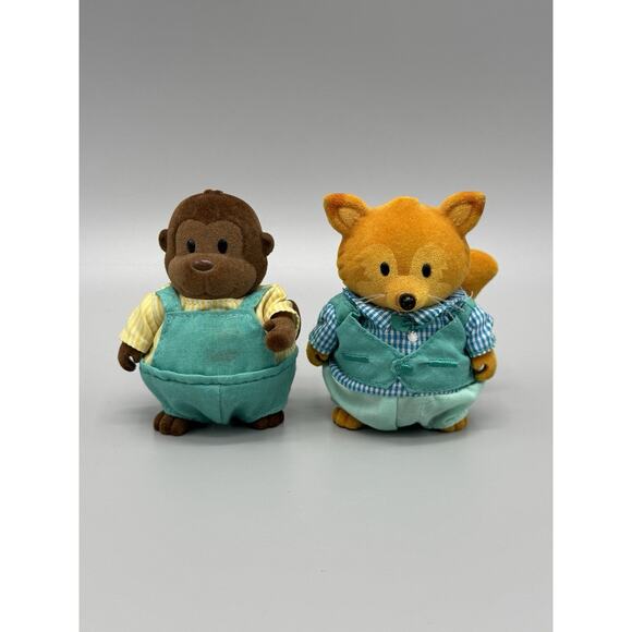 Calico Critters Lil Woodzeez Fox & Monkey Dad Family Set Of 2 - READ DETAILS - Picture 1 of 8